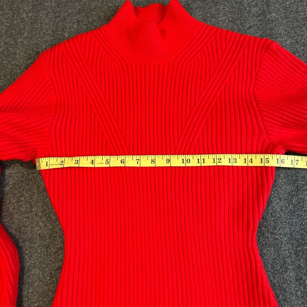 Women’s Valentines Oversized Chunky Y2K Red Ribbed Knit Dress Sz:S - Picture 3 of 5